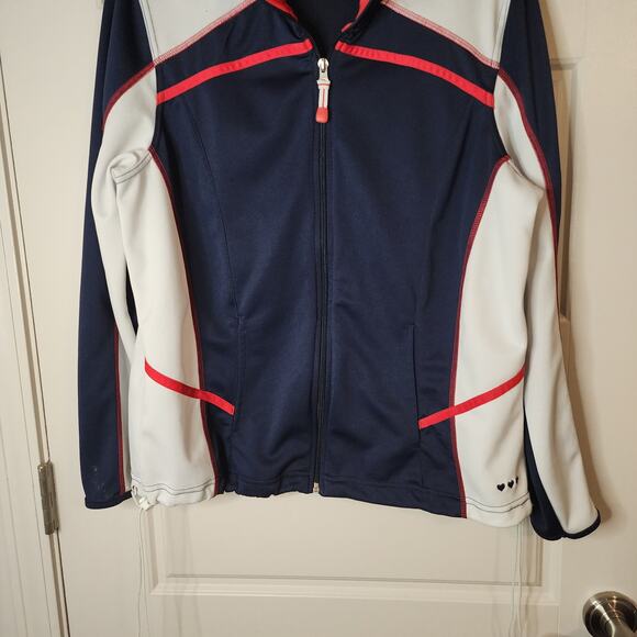 Three Hearts Jacket Womens sz Large Red White Blue Patriotic Y2K Retro - Picture 4 of 12